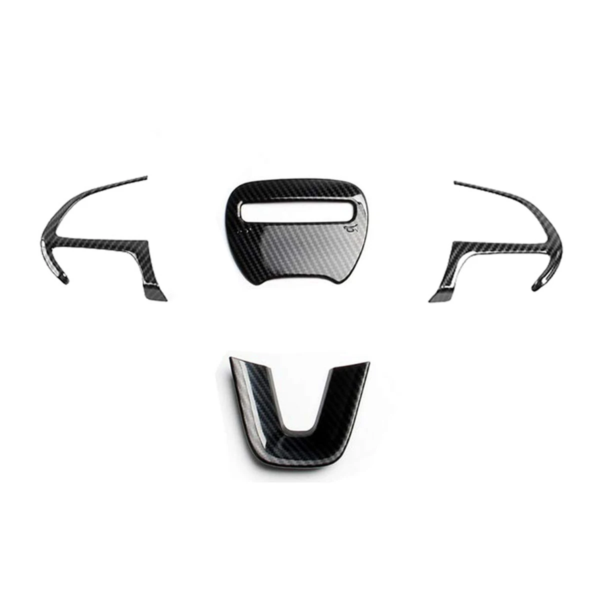 

4Pcs ABS Carbon Fiber Style Steering Wheel Cover Trim for Dodge Challenger 2015 2016 2017 2018 2019 Steering Wheel Car Styling