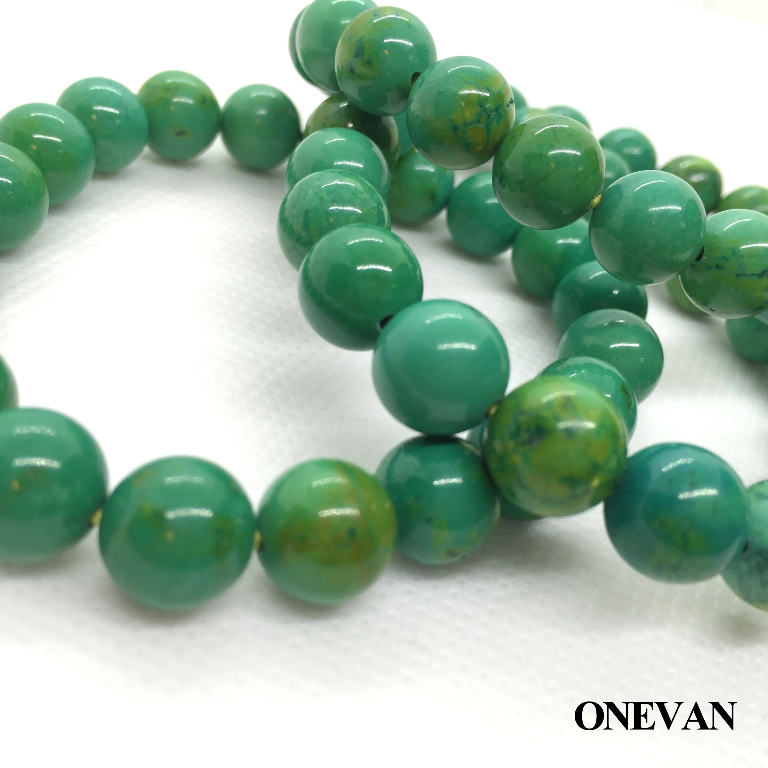 ONEVAN Редкие Зеленая Бирюза Камень Бисер 10 мм браслеты с подвесками голограмма