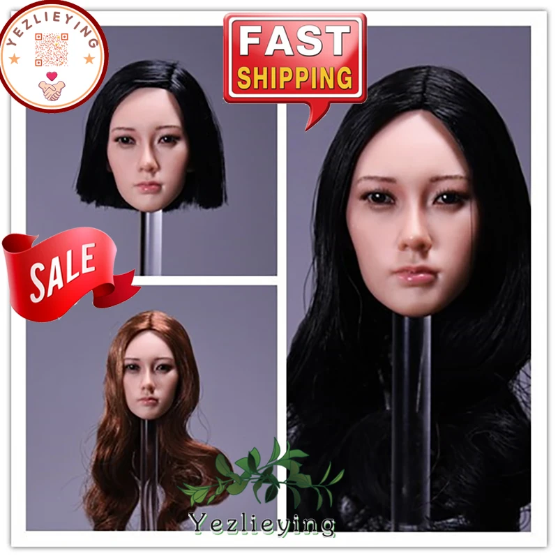 Фигурка женщины-солдата масштаба 1/6 1:6 голова чёрного и коричневого цветов