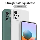 Чехол из жидкого силикона для Xiaomi Redmi Note 10 Pro, мягкий чехол для Xiomi redmi note 10 5g 10s 10pro, противоударный чехол с прямой стороны