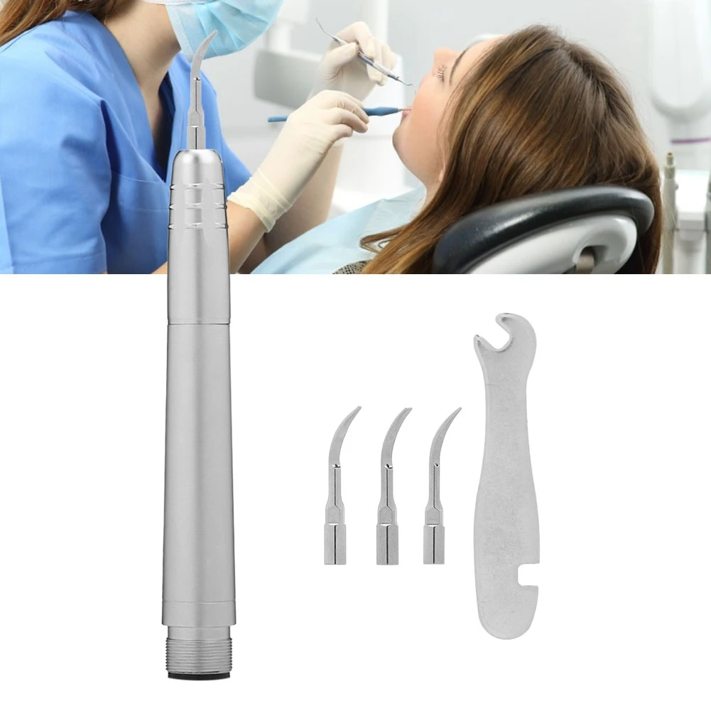 

6100Hz-6600Hz Dental 2 Holes Air Scalers Handpiece with 3 Tips Oral Dental Tool