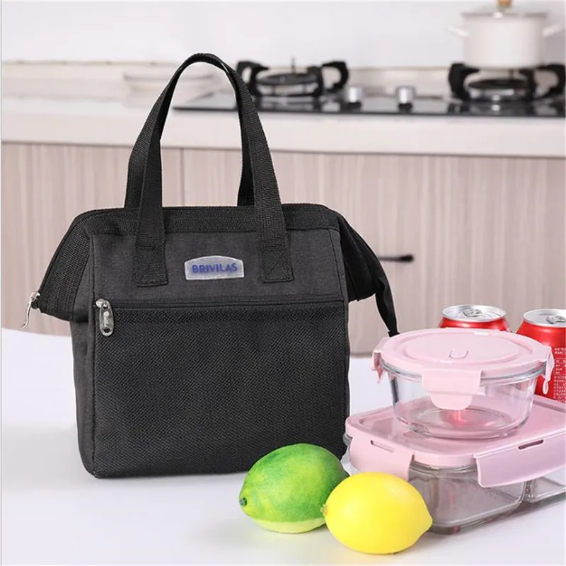 Многоразовая сумка холодильник для обеда Ланч бокс большая катион + алюминиевая