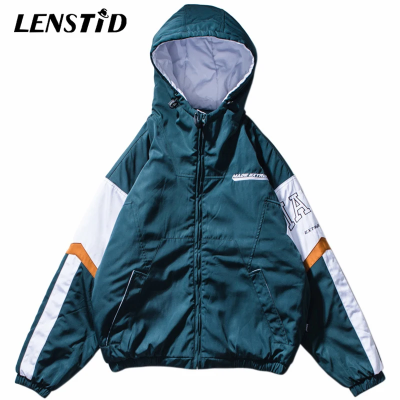 LENSTID 2019 хип хоп цветная куртка с капюшоном парка Harajuku уличная Мужская ветровка
