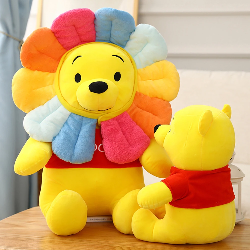 

Cute Winnie the Pooh Wearing Sunflower Plush Stuffed Toys Children's Birthday Christmas Best Holiday Gifts Room Decoration