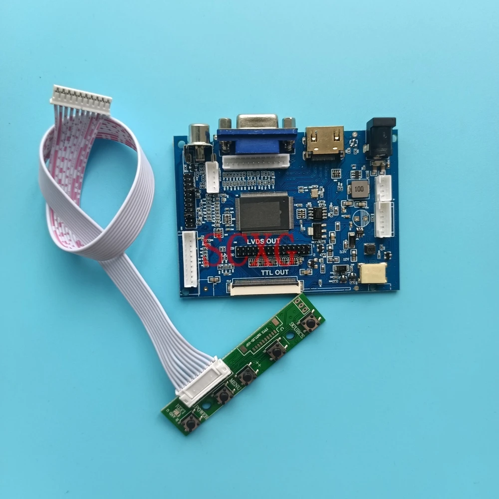 

2AV HDMI-compatible VGA Controller Board DIY Kit For AT065TN14/AT090TN10/AT090TN12 WLED 800*480 TTL 50-Pin LCD Panel 1ch 6/8-bit