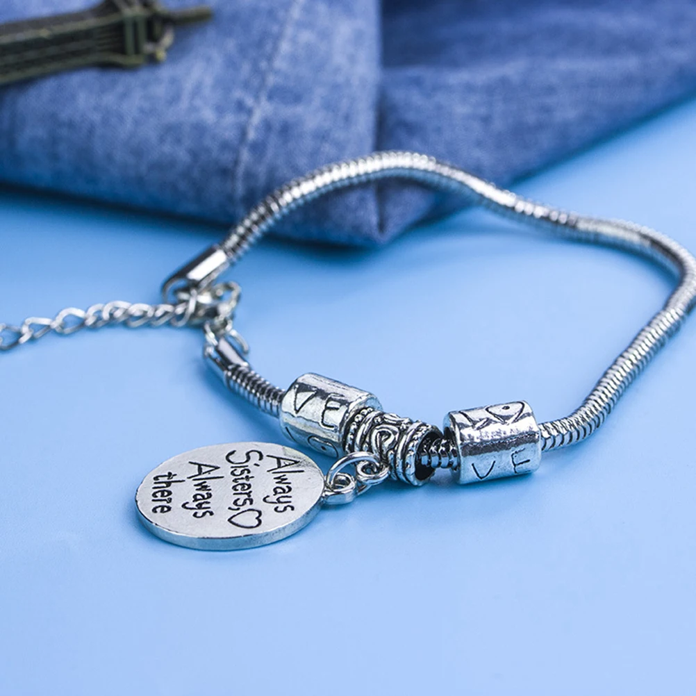 1 шт. регулируемый браслет Стильная Новинка креативный Серебряный всегда сестер
