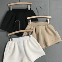superaen 2021 space cotton shorts womens white summer and autumn wear casual loose big size black wide leg shorts