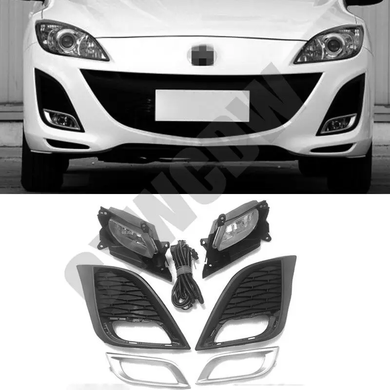 

Подходит для Mazda 3 2010-2011 высококачественный передний противотуманный светильник в сборе + противотуманная фара декоративная накладка