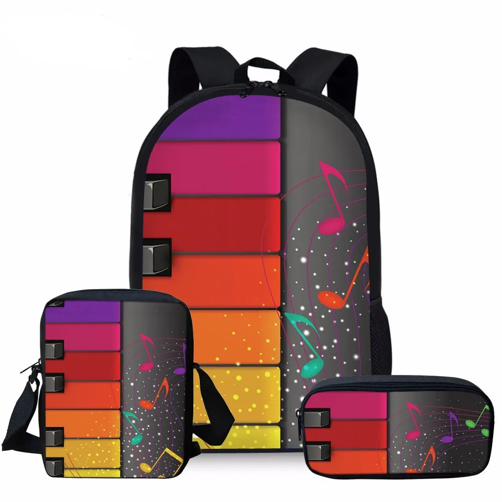 WHEREISART Love Music Note школьные сумки для студентов большие книг художественный дизайн