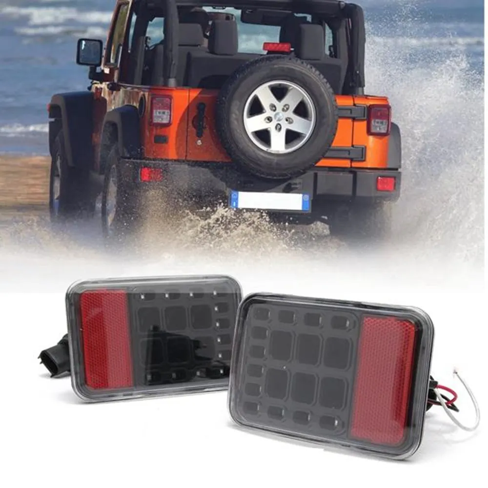 

LED Tail Lights clear Lens Rear Bumper Parking Reverse Brake Lights Turn Parking Signal tail light For Jeep Wrangler JK 2008