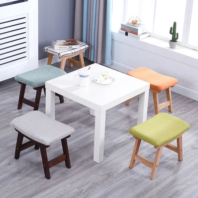 Модный тканевый стул седло диван для взрослых креативная деревянная скамейка