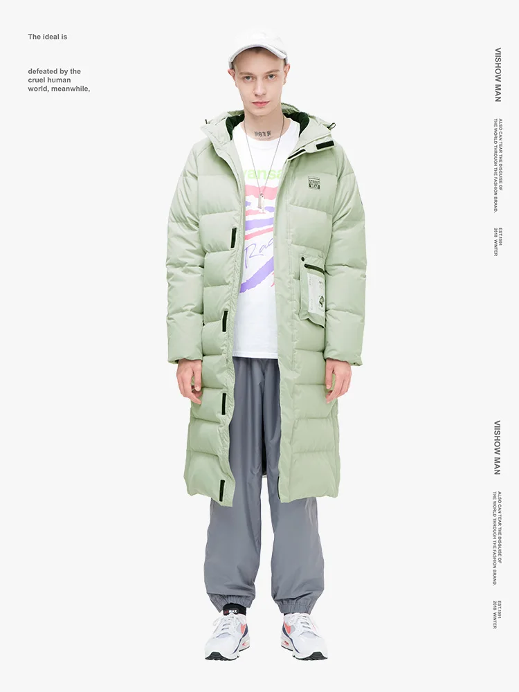 VIISHOW мужской пуховик с принтом утки брендовая зимняя куртка для мужчин Doudoune Homme 2018