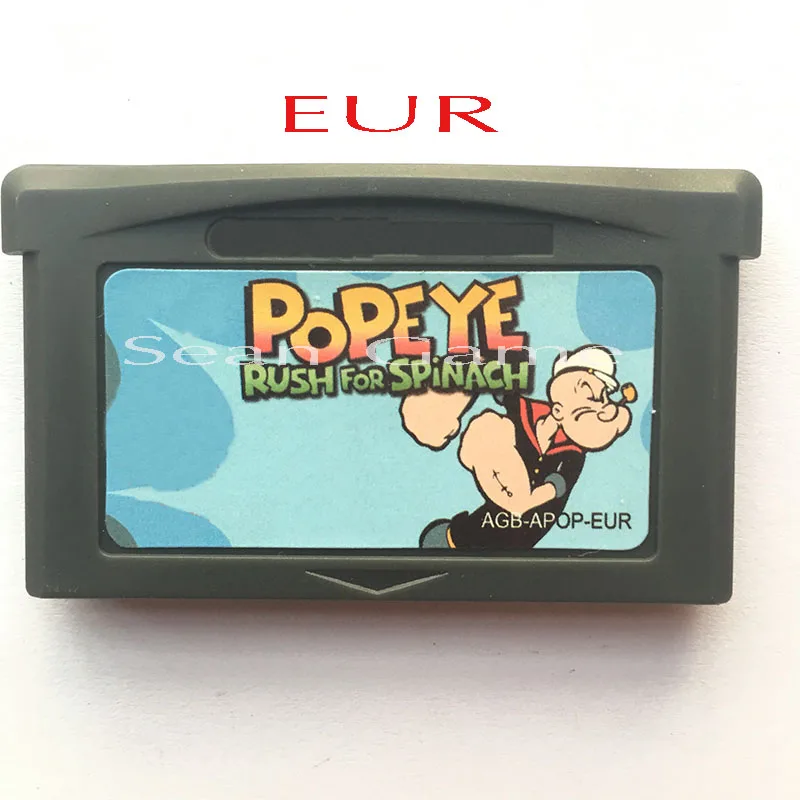 32 Bit EUR портативная консоль видео игровая карта картридж Popeye Rush для шпината версия
