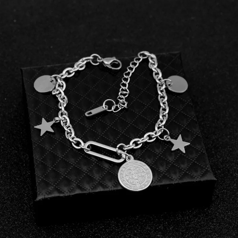 Браслет мужской и женский из нержавеющей стали с изображением Иисуса Креста |