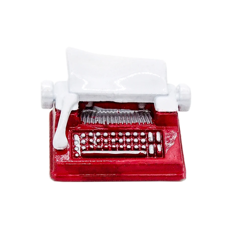 

Odoria 1:12 миниатюрная винтажная красная машинка для письма, металлический учебный рабочий инструмент, модель комнаты, домашний кукольный доми...