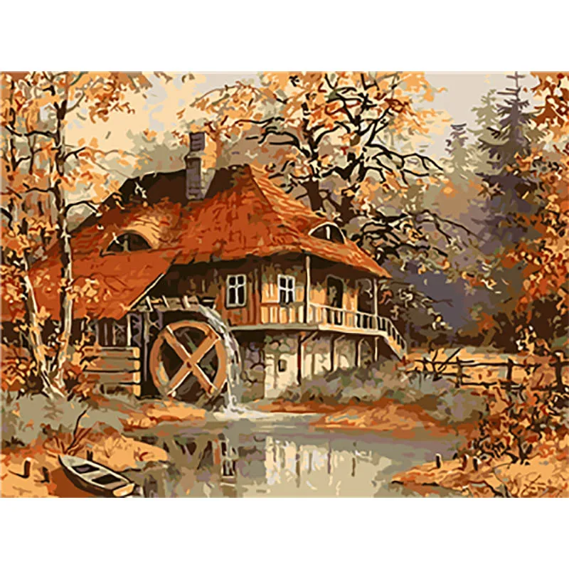 paint by number 20 Пейзаж маслом по номерам Schilderen op Nummer Раскраска по номерам Lienzos пронумерованные картины, Peinture Par Num Ro - Цвет: paint by number 20