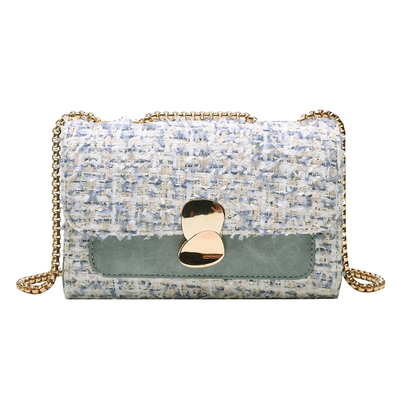 

Sweet Lady Square Crossbody bag 2020 Fashion New High-quality Wool Women's Designer Handbag Lock Chain Shoulder Messenger Bag