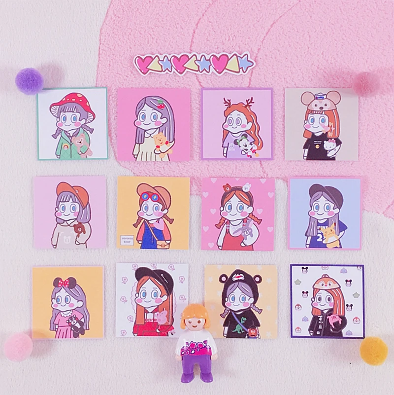 ins hot sale japanese little girl sticker album hand decorated stickers office learning decoration supplies mobile phone sticker free global shipping