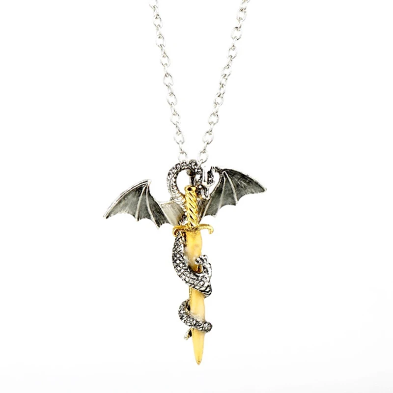

Fashion Luminous Vintage Dragon Sword Pendant Necklace Titanium Steel Pendant Necklace Jewelry Glow In The Dark