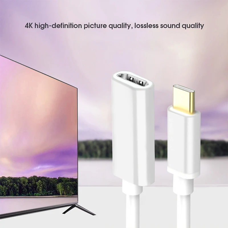 Адаптер для ТВ-кабеля с разъемом USB Type-C на HDMI совместимый высоким разрешением