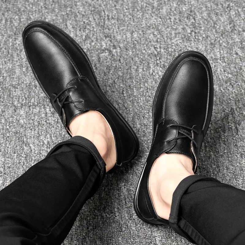 

2021 Spring Autumn New Fashion Men Leather Casual Shoes Business Versatile Suit Leather Shoes British Men Shoes Plus Size 37-46