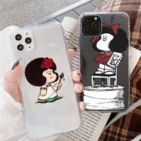 mafalda cartoon phone case for iphone 5 6 7 8 10 x xs 11 pro max 12 mini se2020 fundas coque
