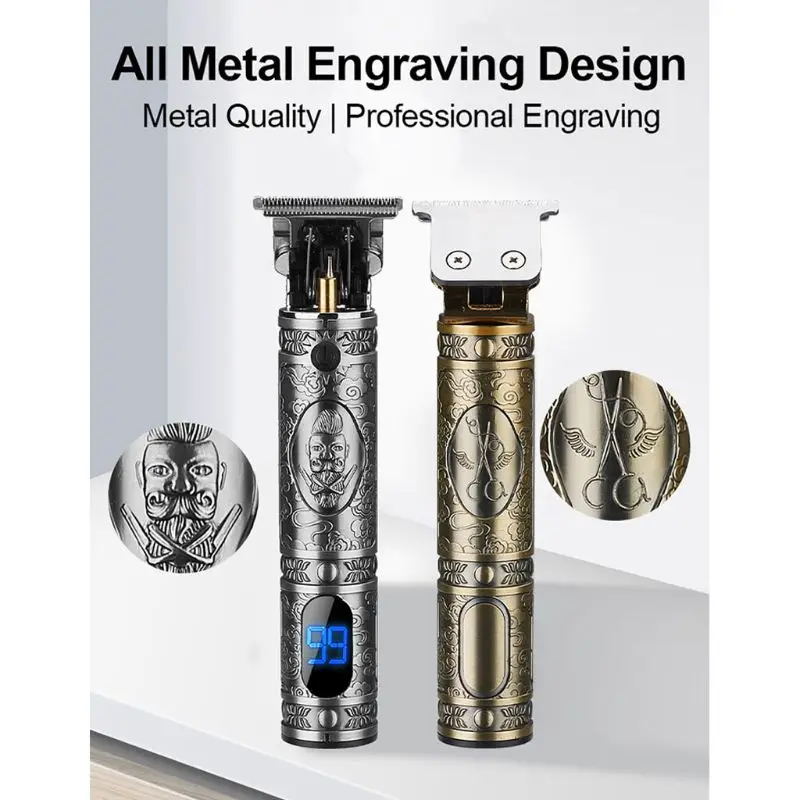 

Professional Hair Clippers Men T-Blade Beard Trimmer Barber Grooming Kit Cordless Haircut Machine