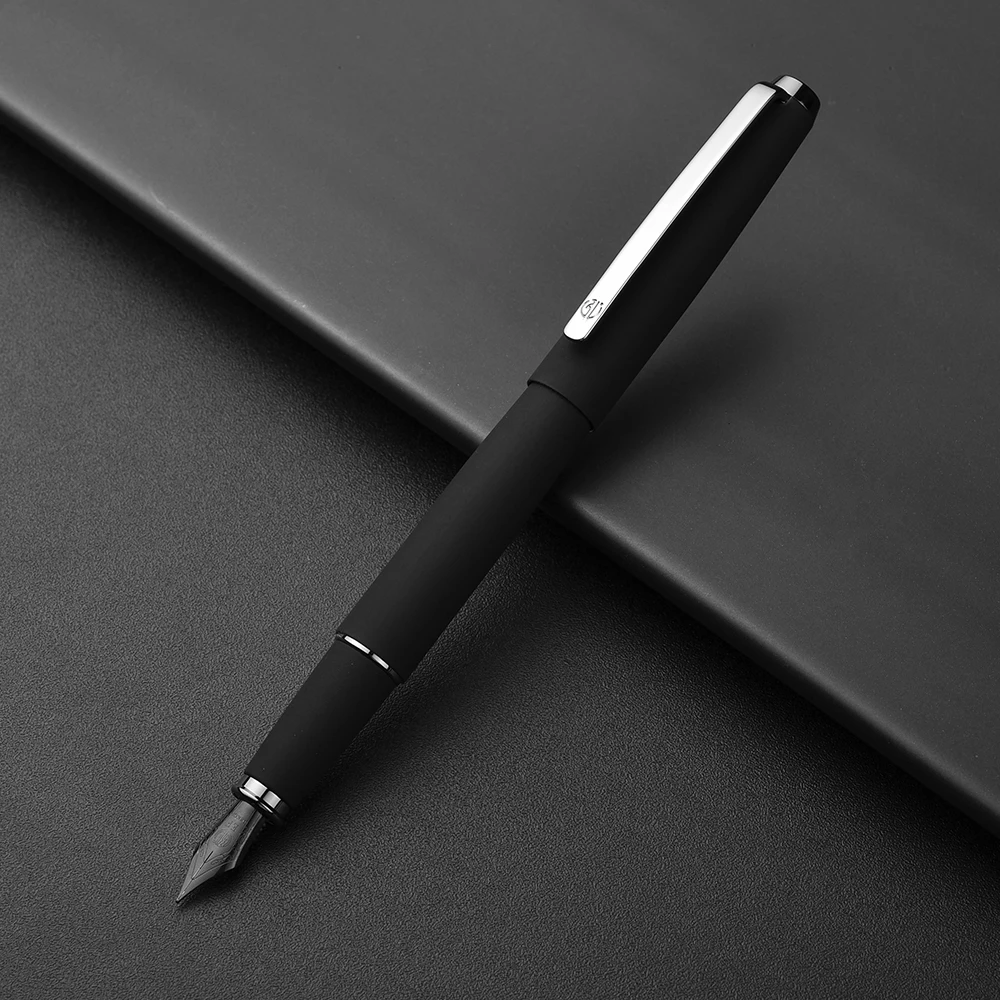 

Hongdian Black Metal Fountain Pen Ink Pen Titanium Black Fine Nib Beautiful Business Office school supplies Writing