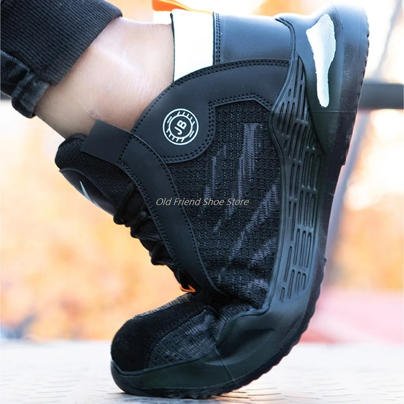 

Men's Shoes Safety Boots Male Working Shoes Breathable Anti-Puncture Boots For Men Lightweight Sneakers Fashion Security Boots