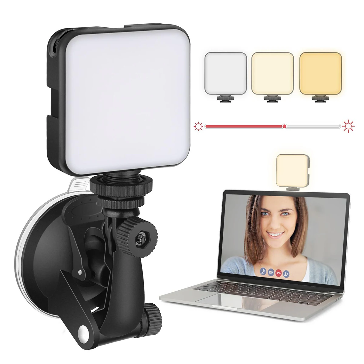 

Video Conference Laptop Webcam Lighting Kit Desk LED Fill Light with Suction Cup for Photography Zoom Meeting Remote Working