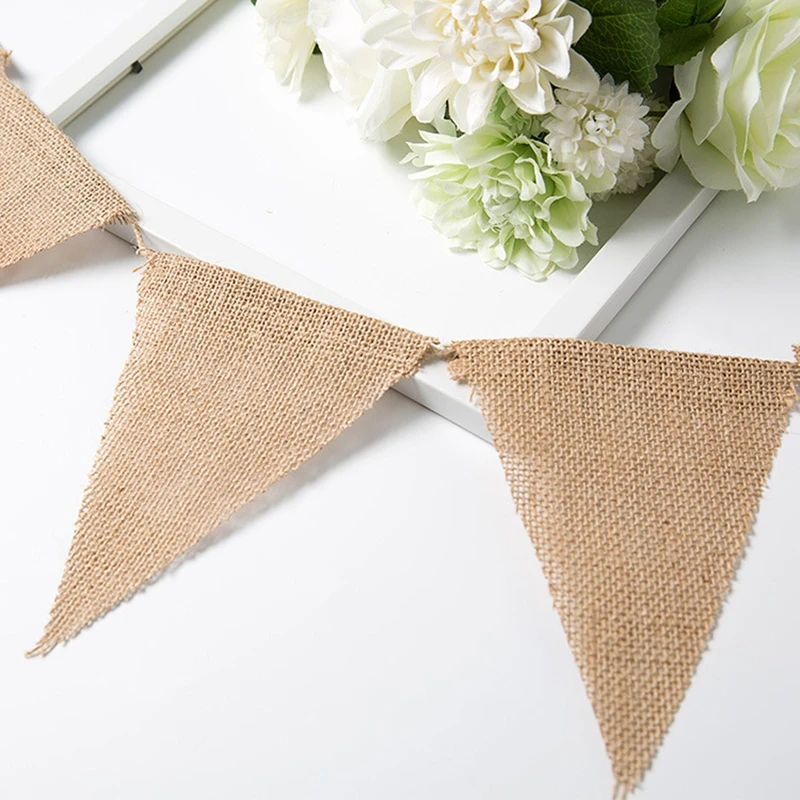 Джутовый баннер из джутовой мешковины поделки сделай сам Рождество свадьба