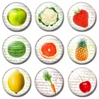 Милые магниты на холодильник в виде фруктов и овощей, стеклянный купол 30 мм, круглая магнитная наклейка на холодильник, украшение для холодильника, домашний декор