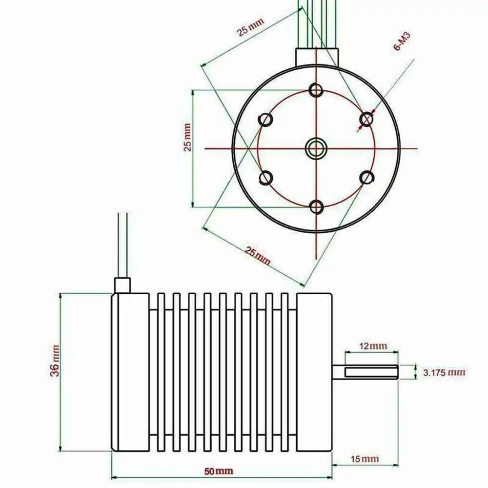 Hobbypower 4 полюса 3650 9T 4370KV 10T 3930KV 12T 3300KV 13T 3000KV бесщеточный двигатель 540 для 1/10 1/12 RC Авто