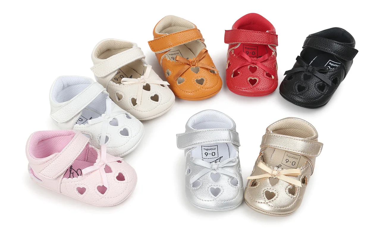 Детская обувь для новорожденных Мягкая резиновая с розовым бантом из