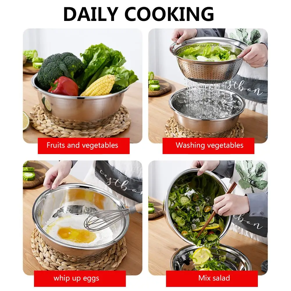 

3PCS Stainless Steel Kitchen Graters Multi-function Cheese Grater with Stainless Steel Drain Basin for Vegetables Potatoes