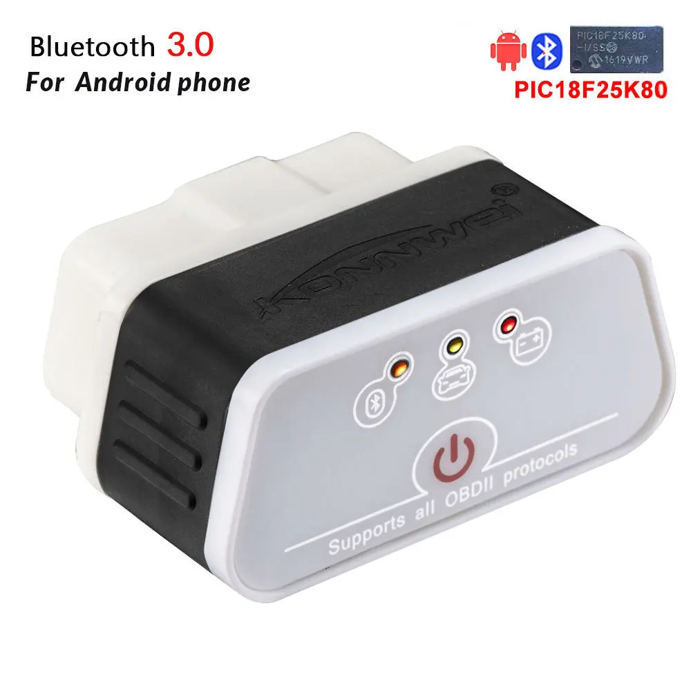 Elm327 V1.5 Obd2 Авто диагностический сканер Konnwei Kw903 Bluetooth 3,0/4,0 Elm 327 V1.5 Бортовая Система диагностики 2 код ридер чип Pic18f25k80