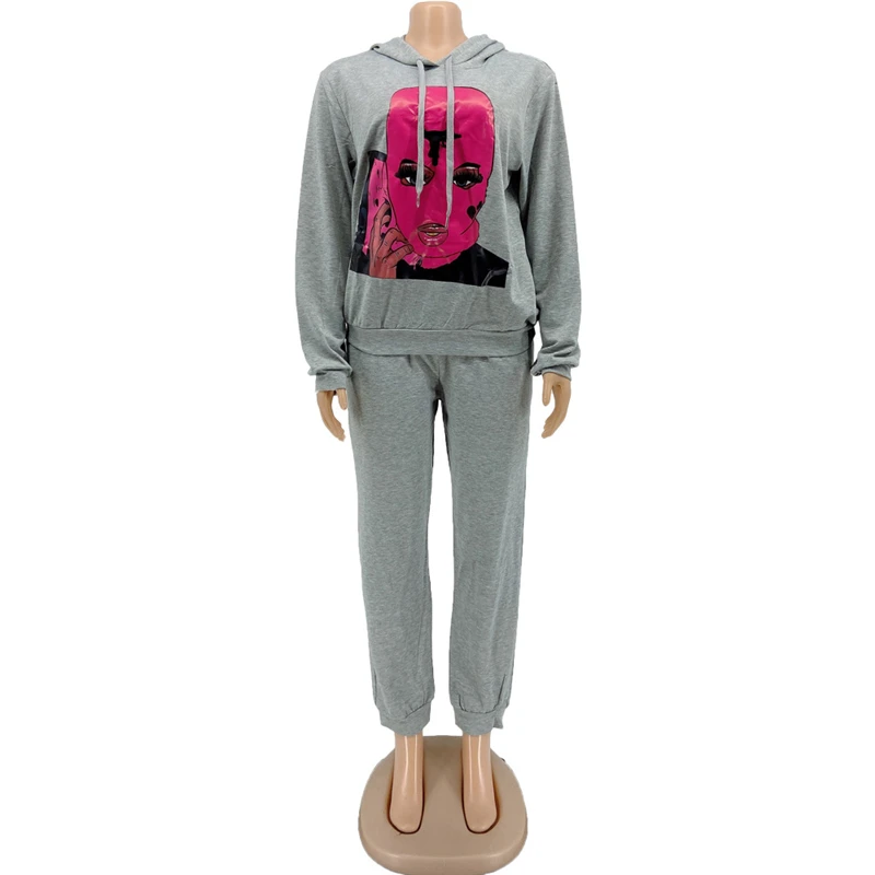 

2 Piece Sets Womens Outfits Winter Hoodies Long Sleeve Top Sweatpants Baggy Streetwear Joggers Tracksuit Wholesale Dropshipping