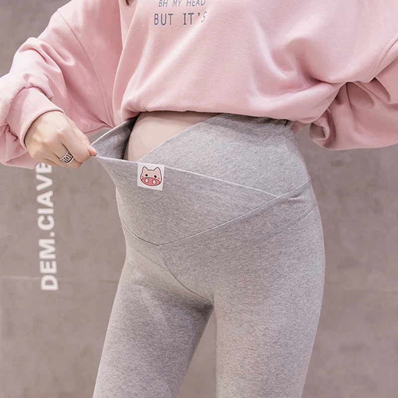 Леггинсы для беременных с высокой талией весна-осень Модная хлопковая одежда