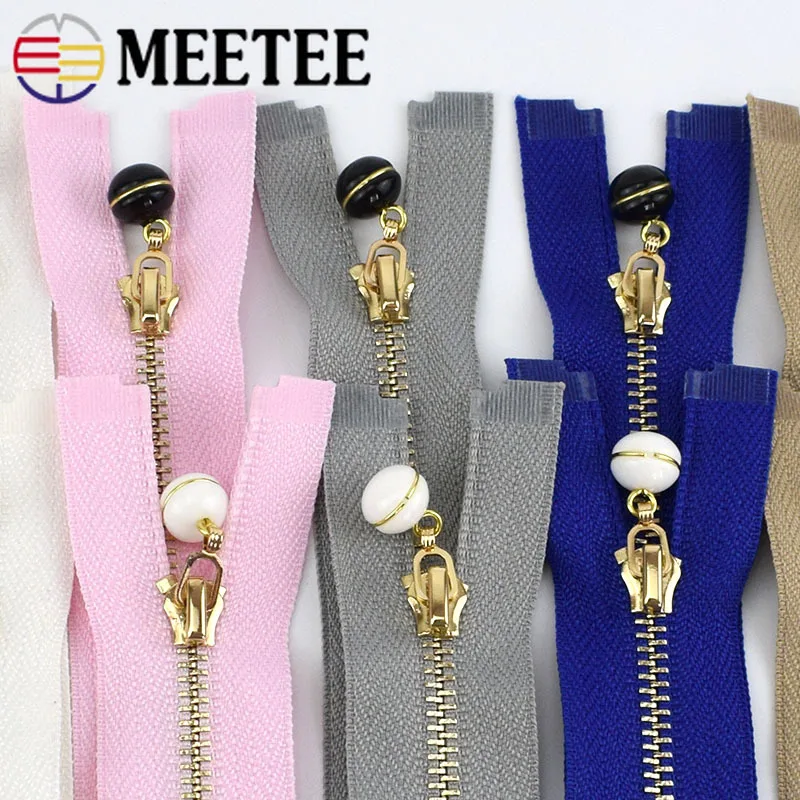Meetee 2 шт. 40 70 см 3 # жемчужный слайдер съемник украшение металлическая молния для