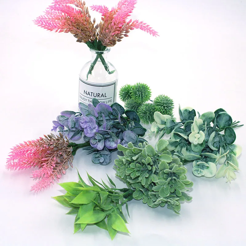 Горячие 6 искусственных растений для семьи Свадебные украшения аксессуары