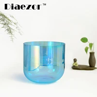 Diaezor 6 Inch 440Hz or 432Hz Clear Chakra Cosmic Light Alchemy Magic Blue Quartz Crystal Singing Bowl for Sacred Meditation