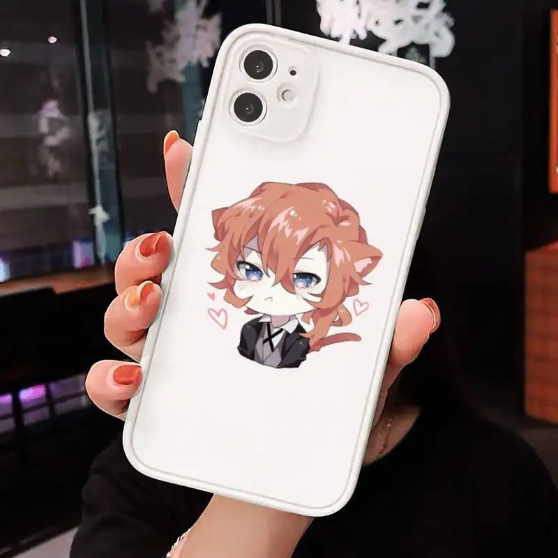 

Anime Bungo Stray Dogs Phone Case Matte transparent For White iPhone 12 Mini 11 Pro XR XS Max 7 8 Plus X Back Cover