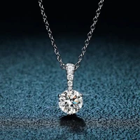 trendy real 1 carat d color moissanite diamond necklace women jewelry 100 925 sterling silver clavicle necklace with gra gift