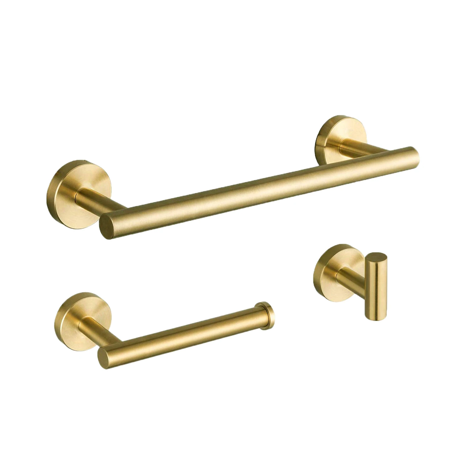 

3pcs Stainless Steel Towel Rod Rack Set Bath Towel Holders For BathroomTowel Rack Punching Needed