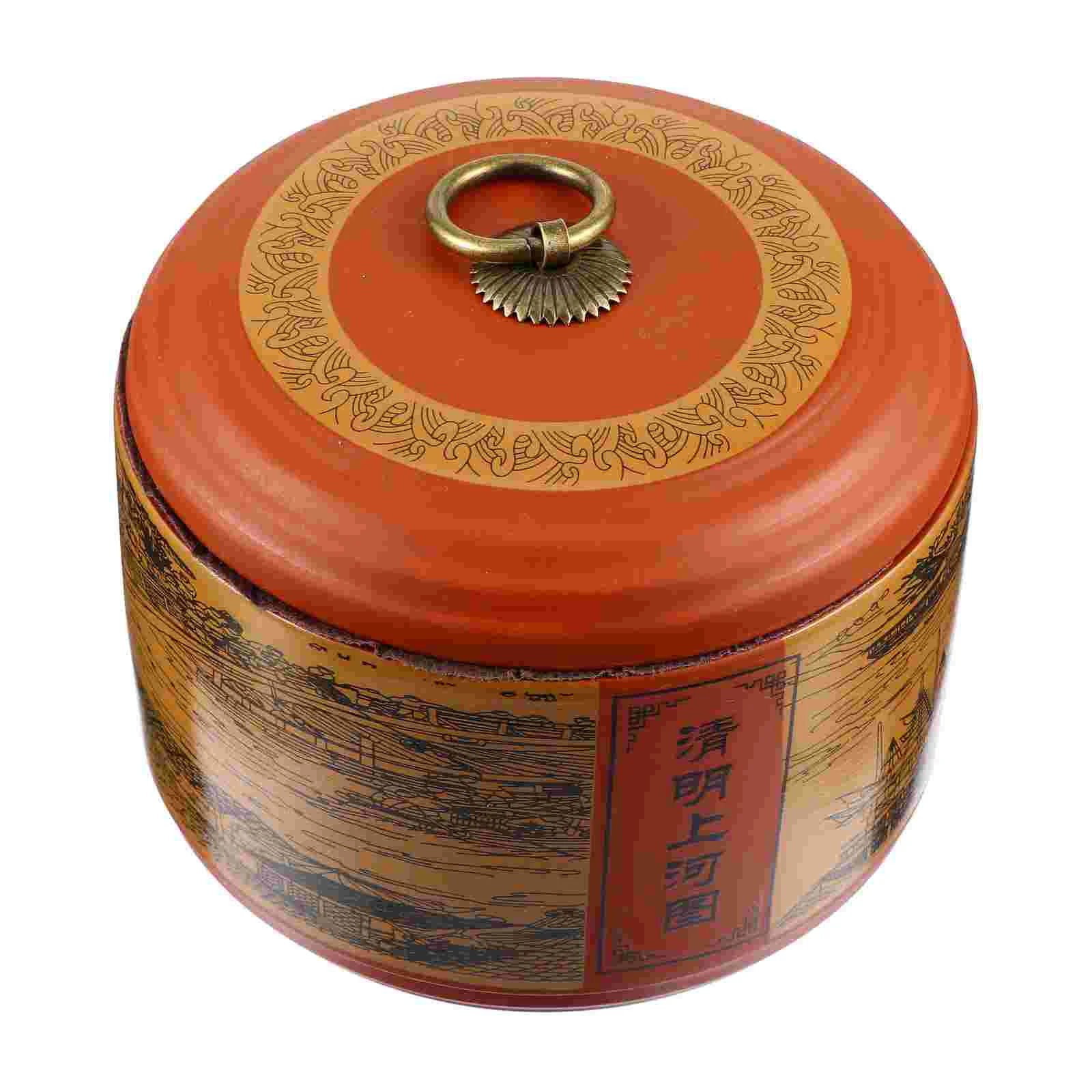 

1Pc Chinese Style Tea Canister Universal Sealed Storage Tank Unique Tea Tin