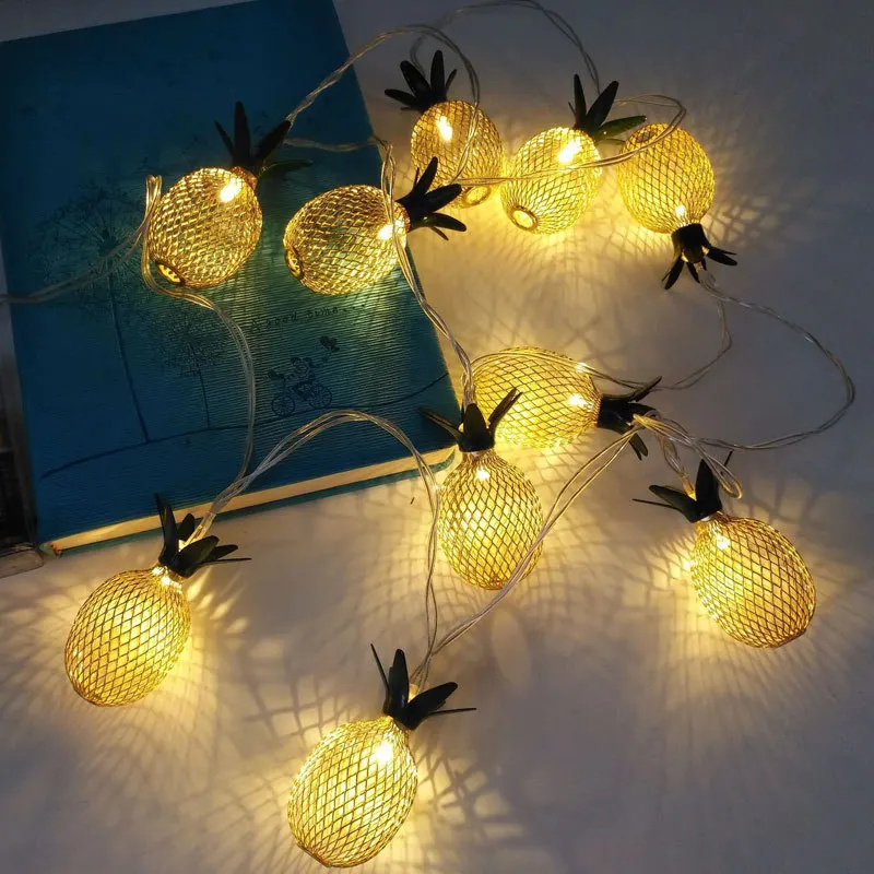 LED String Lights Pineapple Shape Room Garden Garland Festival Christmas Wedding Party Decoration Fairy Battery Powered | Лампы и