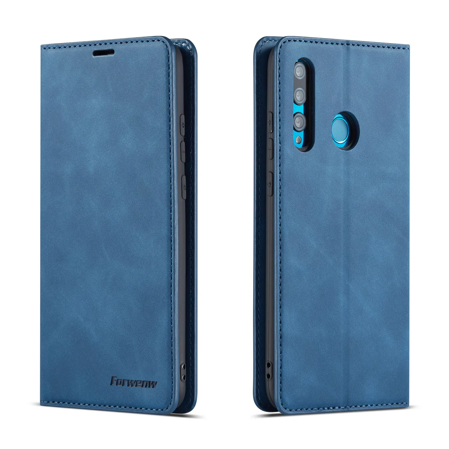 Huawei P Smart+ кожаный чехол-книжка Huewai P Smart POT LX1 LX1AF LX2J LX1RUA LX3 Роскошный чехол-книжка 6,21 дюймов чехол для телефона - Цвет: blue