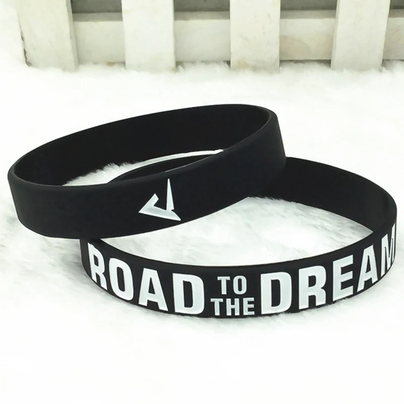 1 шт. новый дизайн силиконовый браслет Road To The Dream с чернильным наполнителем