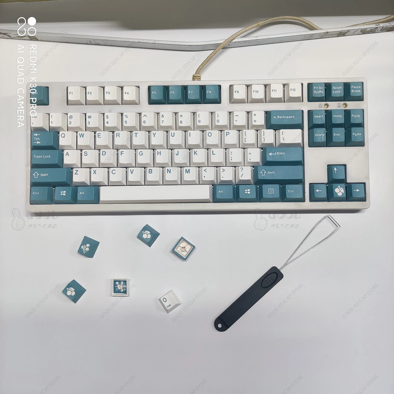 

Enjoypbt EPBT Keycap 153 Key ABS Material Cherry Height Green and White Keycaps For Mechanical Keyboard Double Color Injection