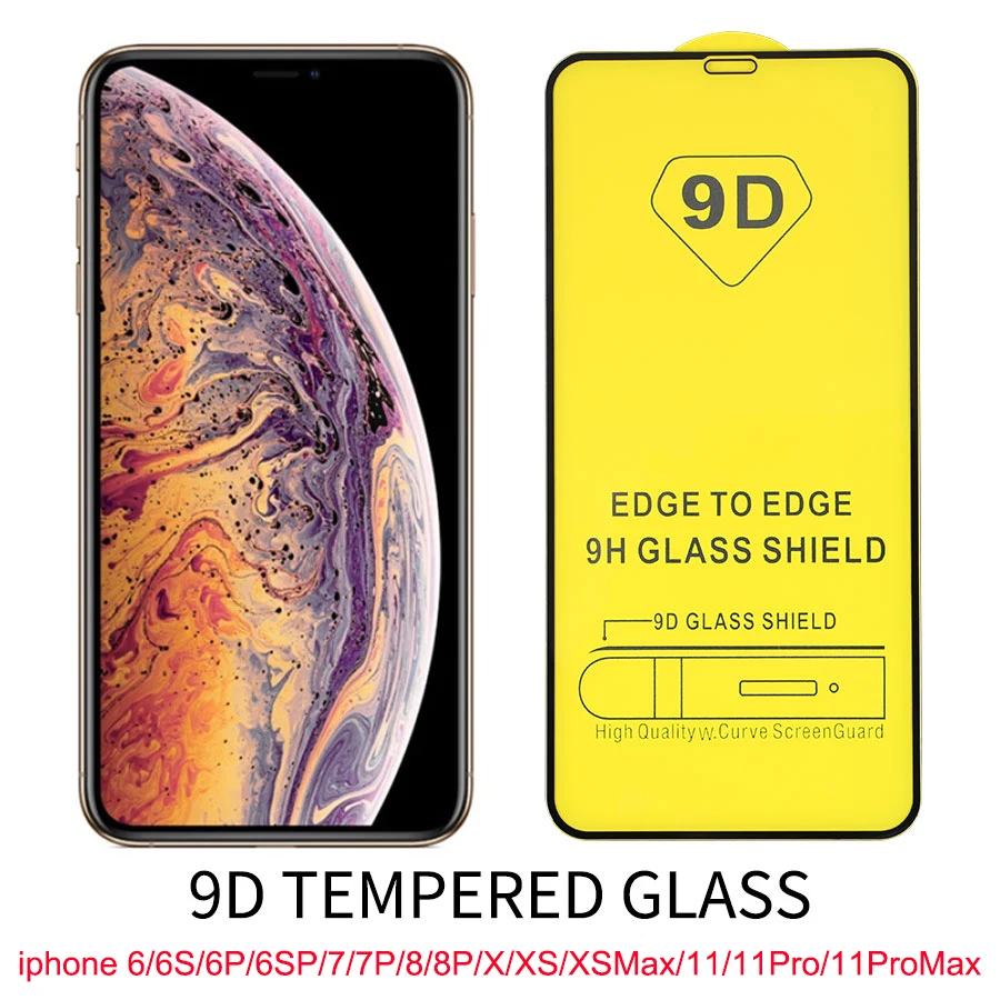 Изогнутое закаленное стекло 9D для iphone 11 Pro Max защита экрана X XR XS 6S пленка из